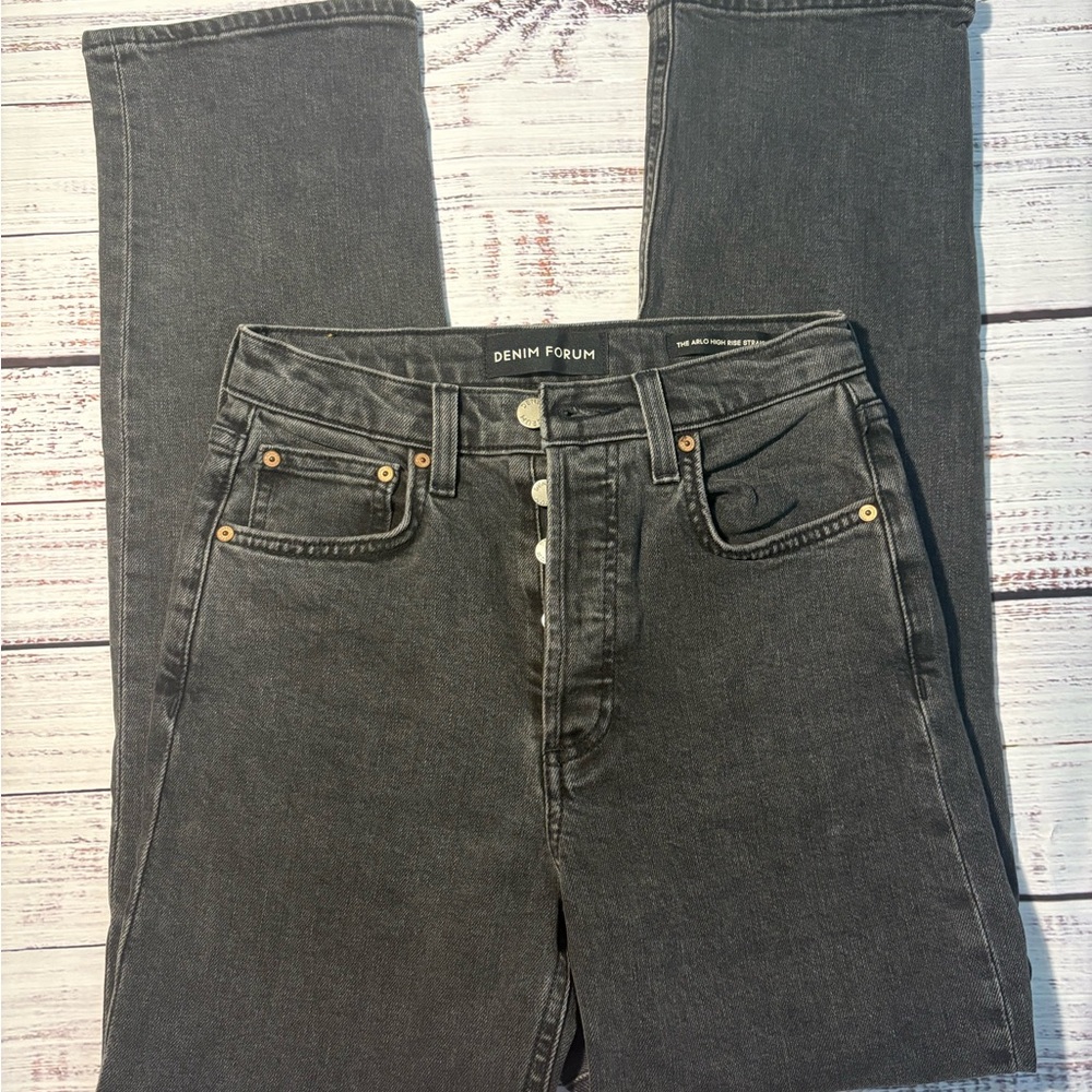 Denim Forum Women’s The Arlo High Rise Straight 28L Jeans Size 24